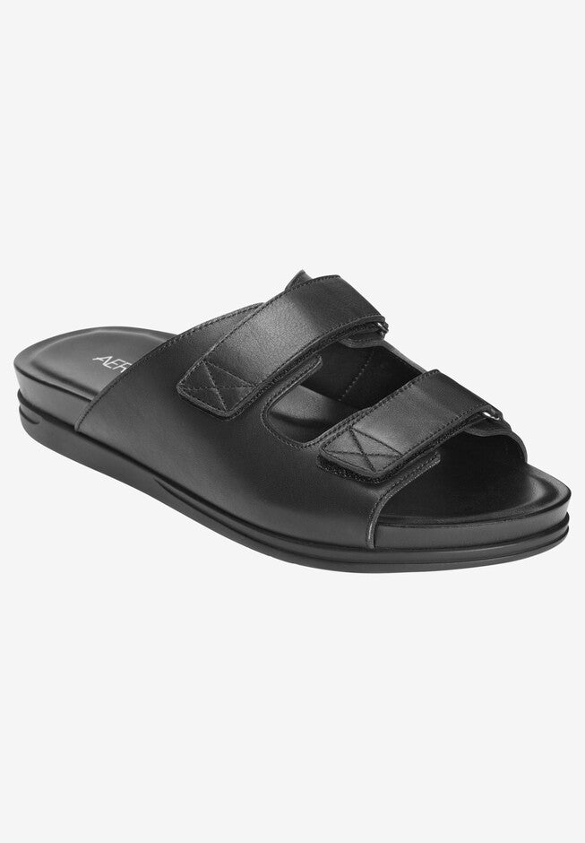 Happy Hour Sandal by Aerosoles®, BLACK LEATHER, hi-res image number 0