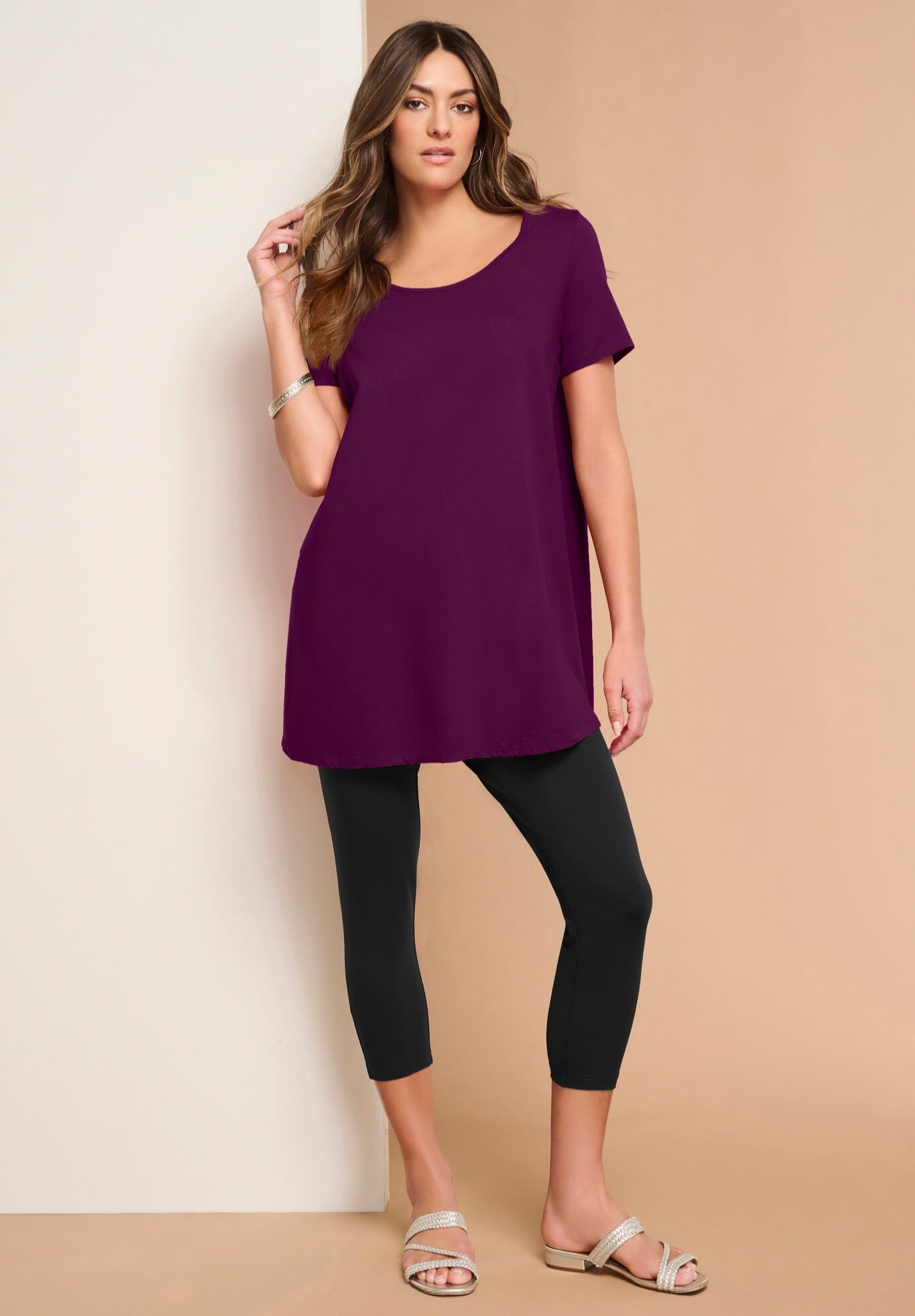 Plus Size Cotton Ultimate Scoopneck Swing Tunic