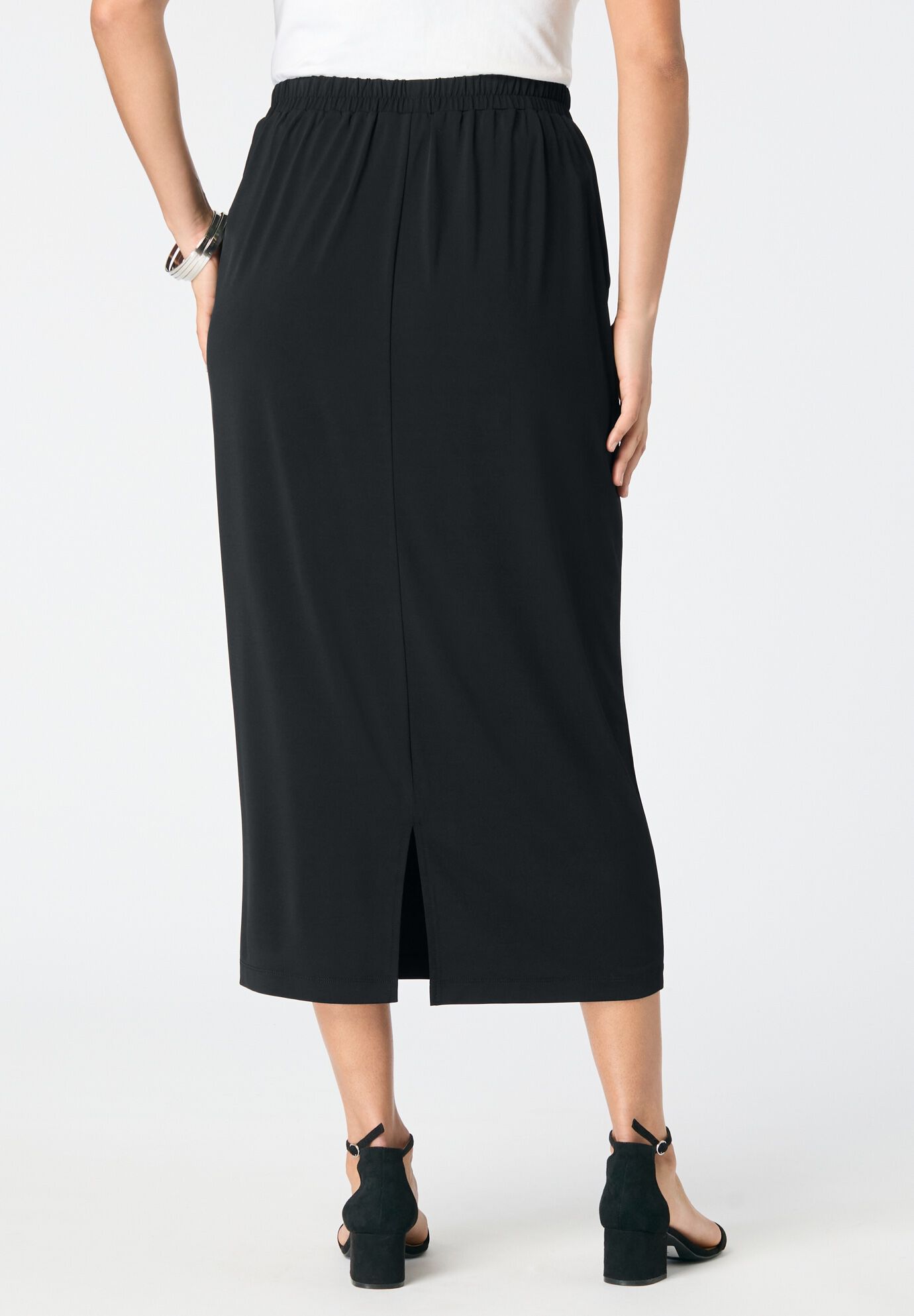 Ultrasmooth&reg; Fabric Midi Skirt, BLACK, on-hover image number 1