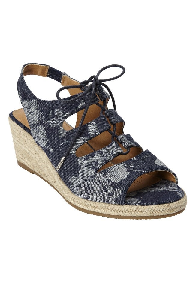 Karina Espadrille Sandals by Comfortview, DENIM PRINT, hi-res image number null