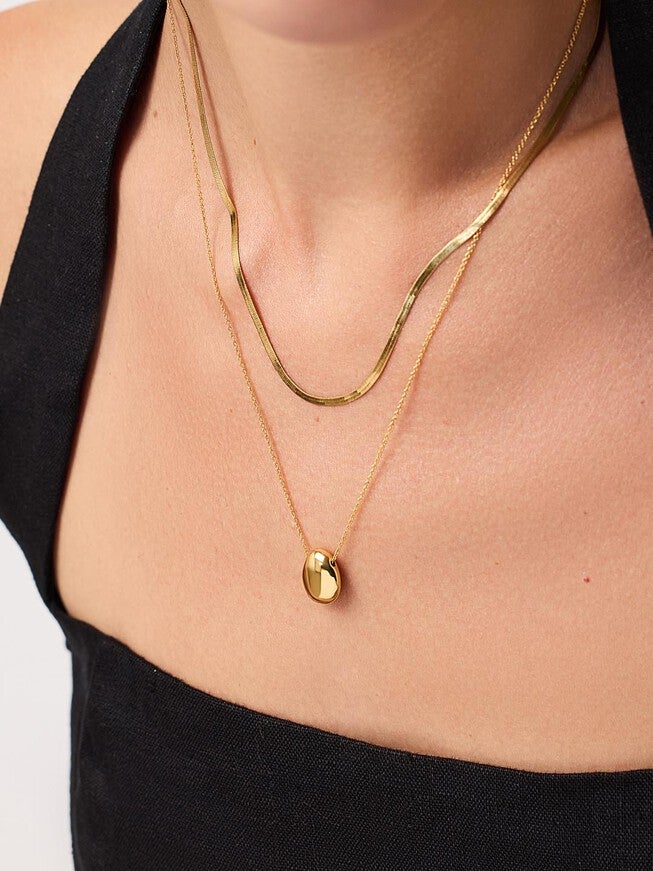 Pebble Mini Pendant Necklace, GOLD, alternate image number 5