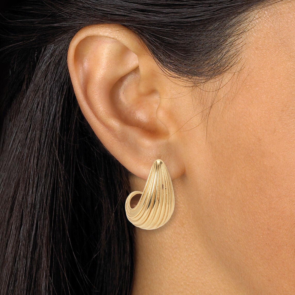 Yellow Gold Ion-Plated Stainless Steel Drop Earrings, 2-Pair Set, GOLD, alternate image number 3