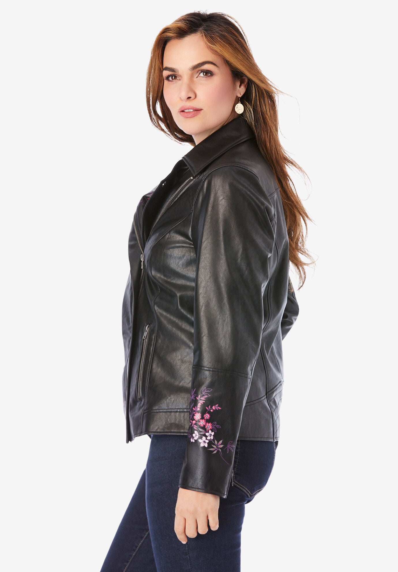 Floral Moto Jacket, , alternate image number 2