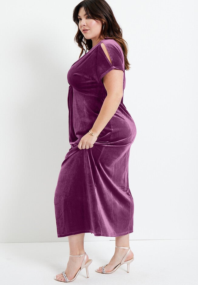 Velour Twist-Front Dress, , alternate image number 2