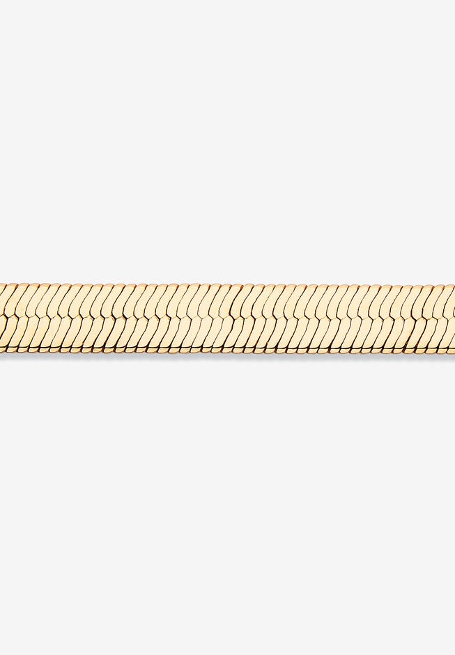 Herringbone Necklace In .925 Sterling Silver With A Golden Finish, , alternate image number 3