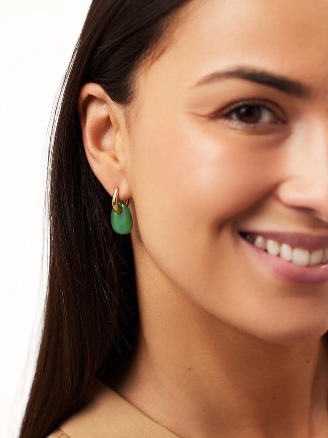 Kayla Gold Drop Earrings, GOLD, alternate image number 2