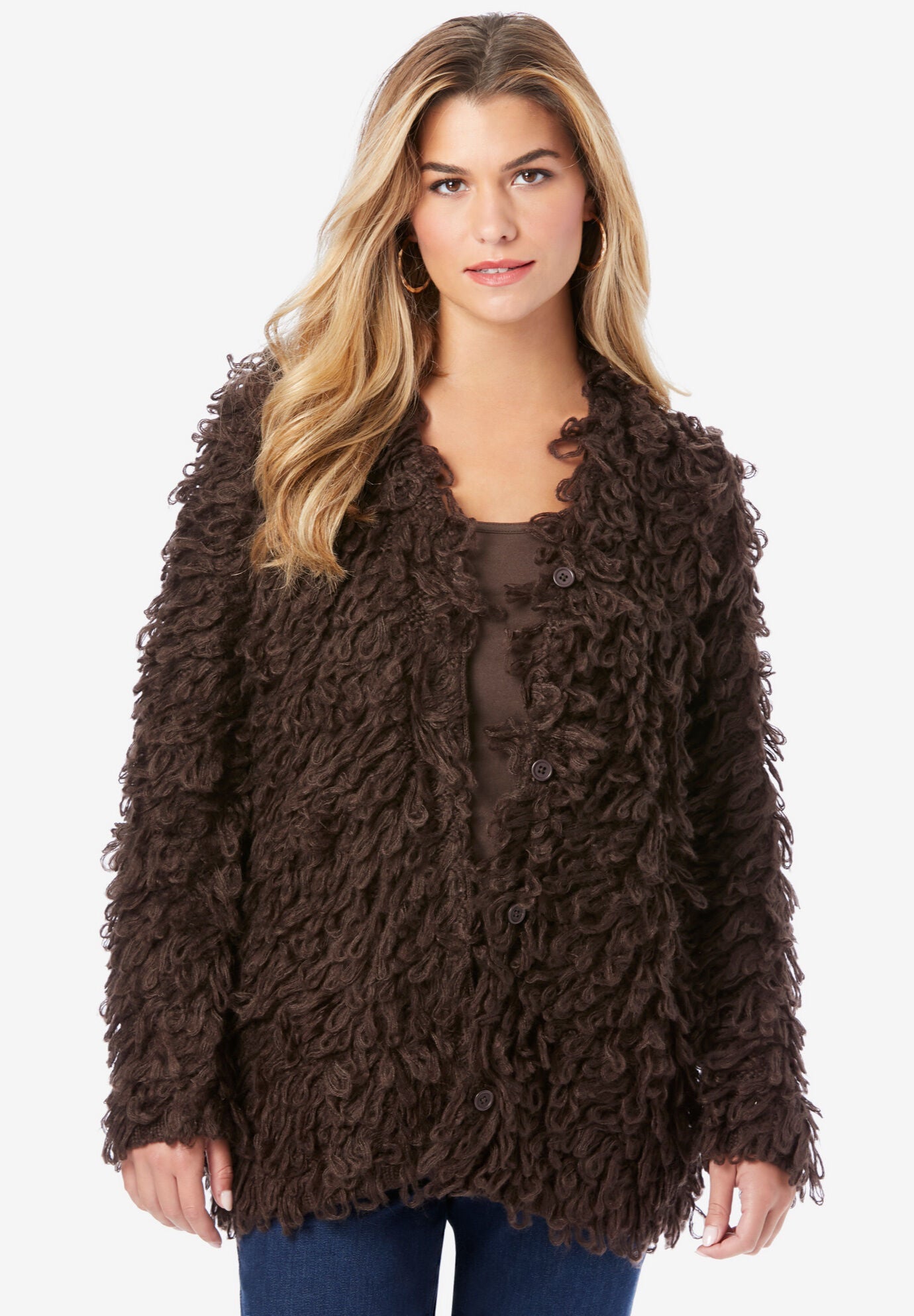 Loop Cardigan, CHOCOLATE, hi-res image number 0