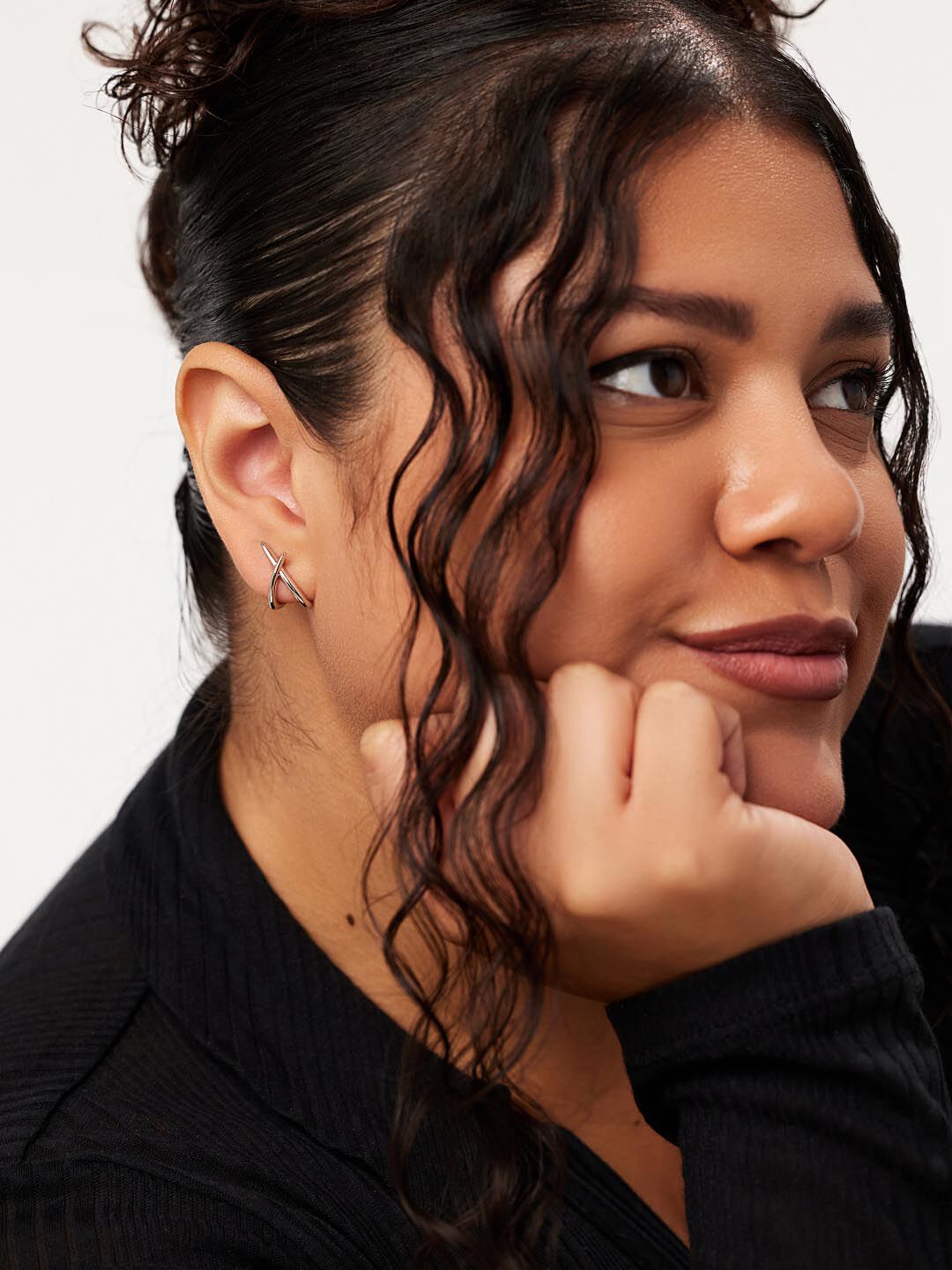 Sloane Stud Earrings, SILVER, alternate image number 3