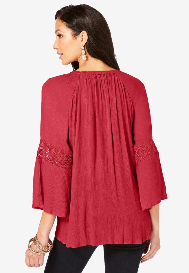 Lace Panel Blouse, , on-hover image number null
