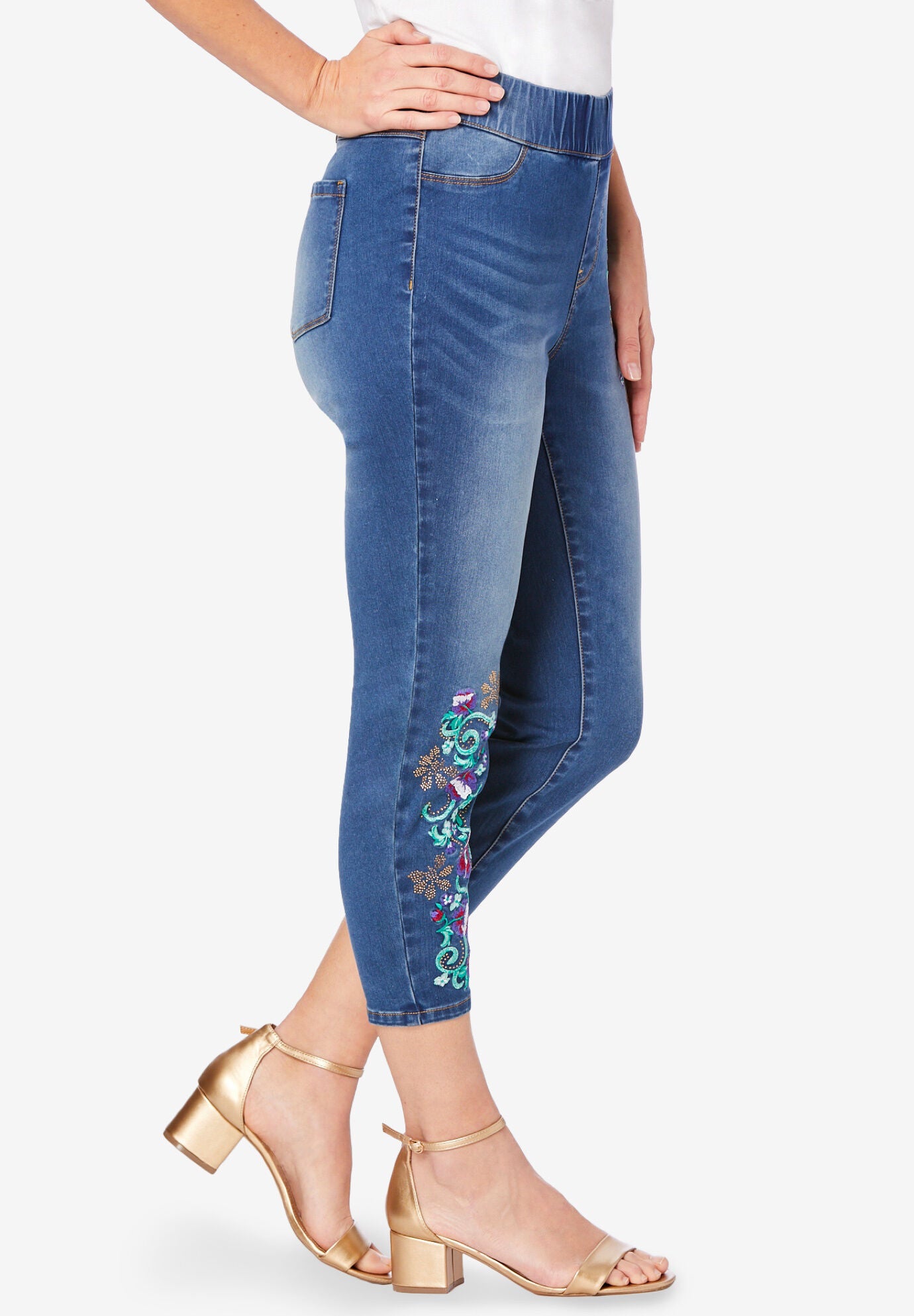 360&deg; Stretch Capri Jean, , alternate image number 3