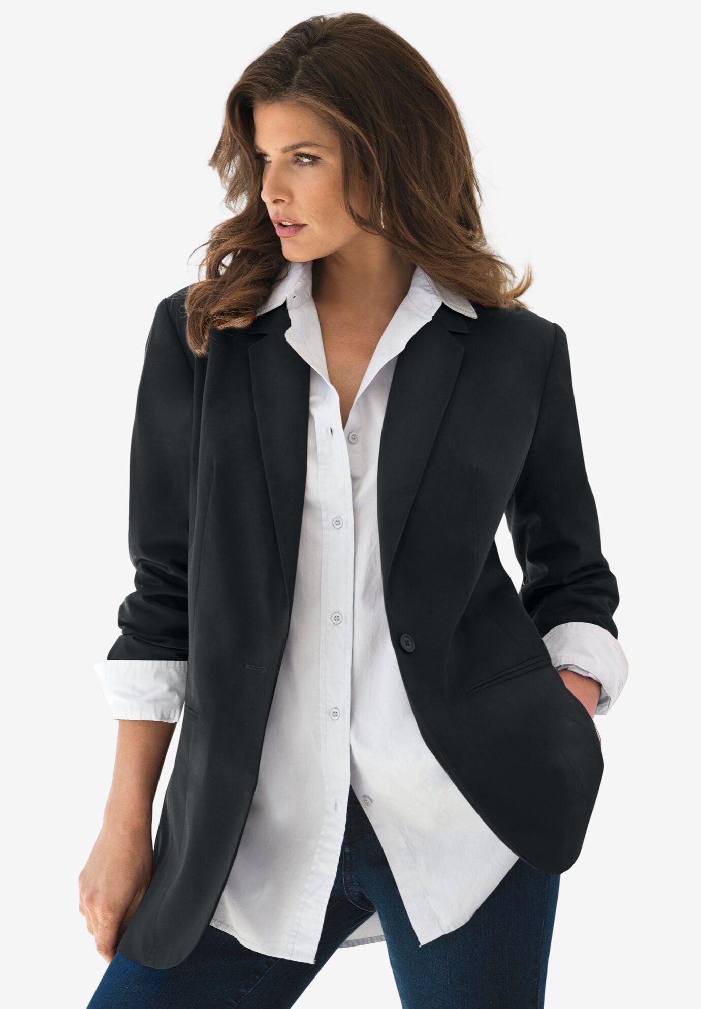 Women's boyfriend style blazer top