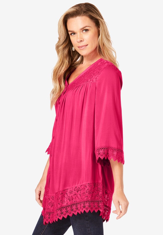 Lace Sleeve Big Shirt, , alternate image number 2