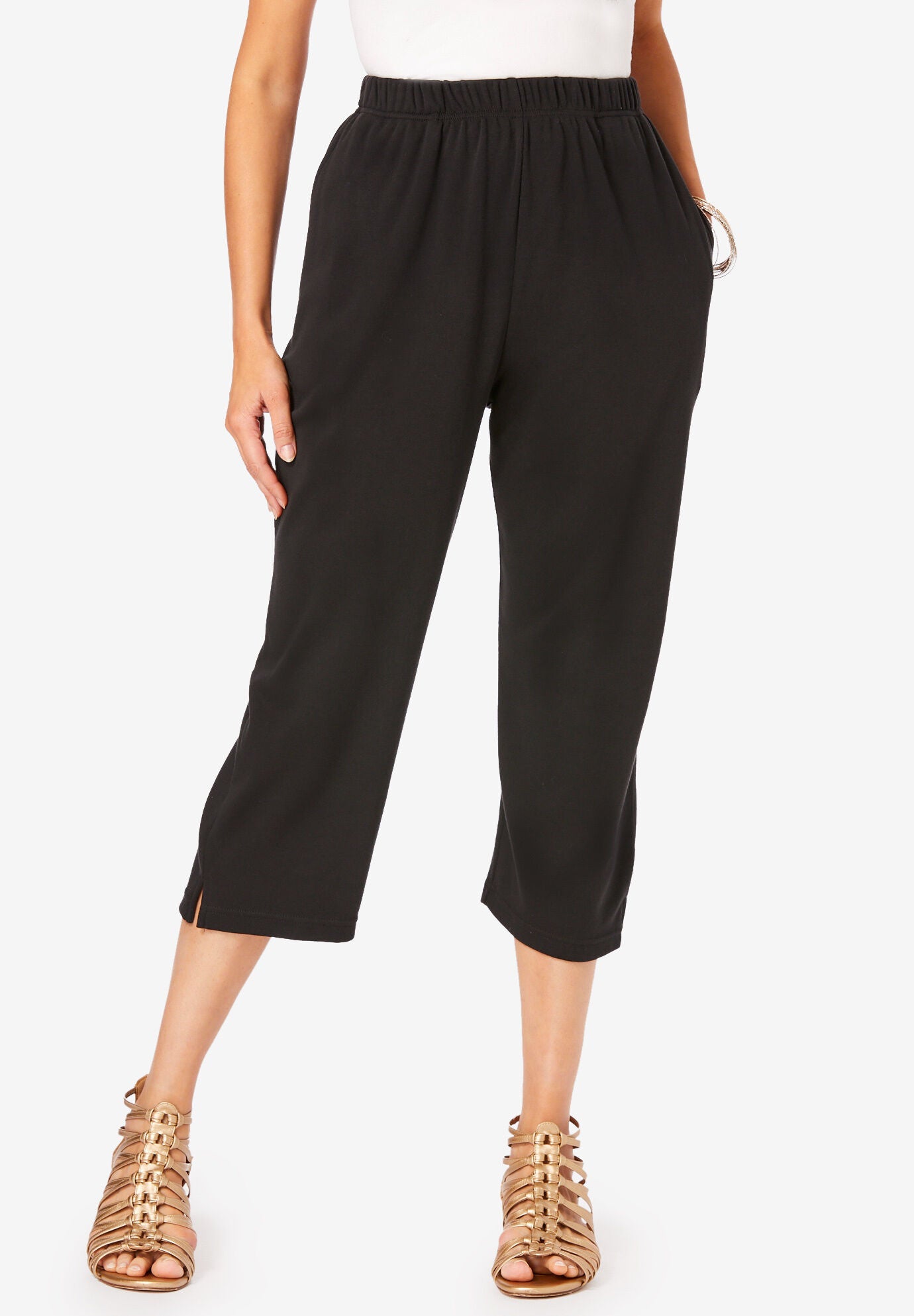 Knit capri pants online