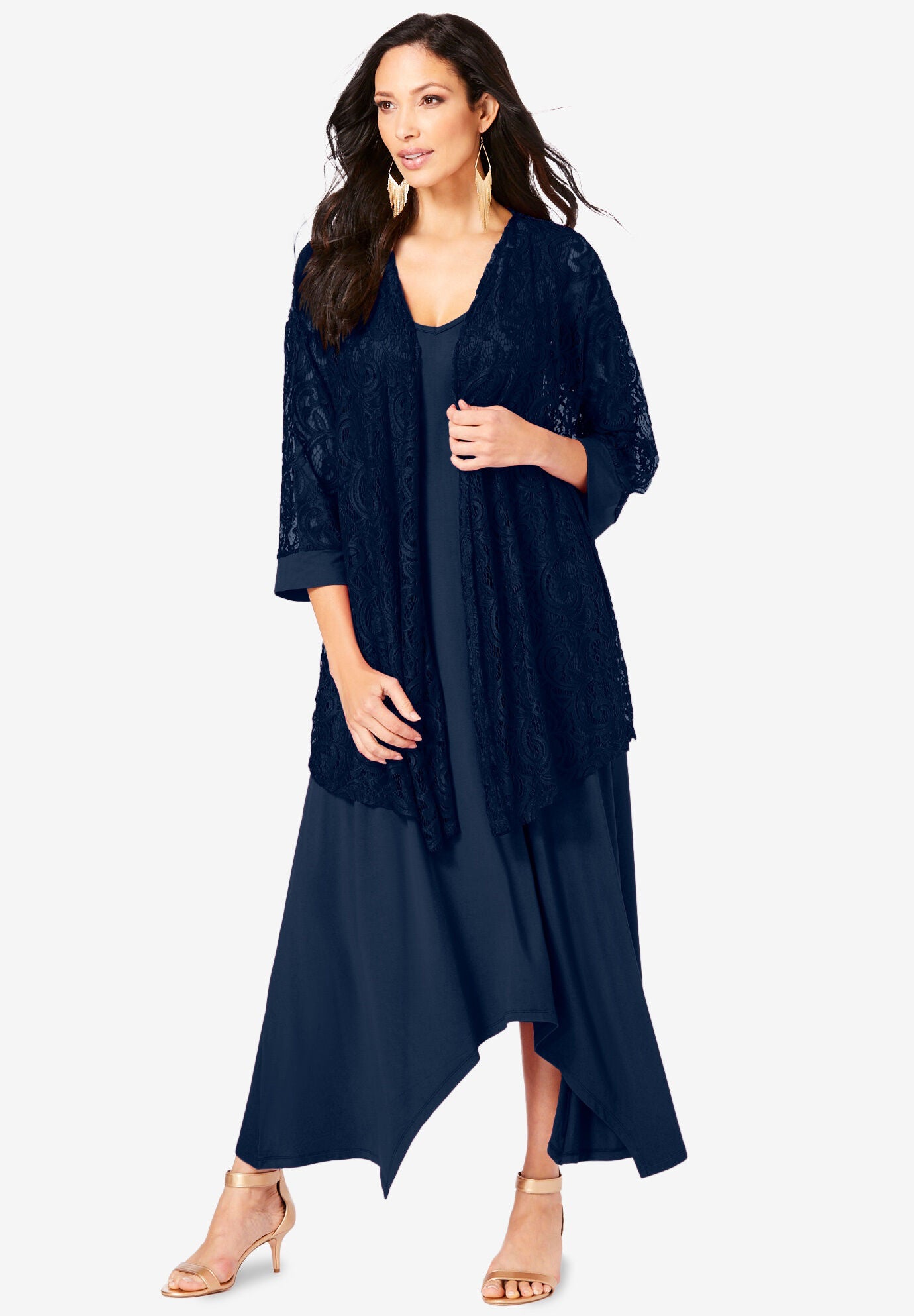 Lace Jacket Dress Set Eloquii