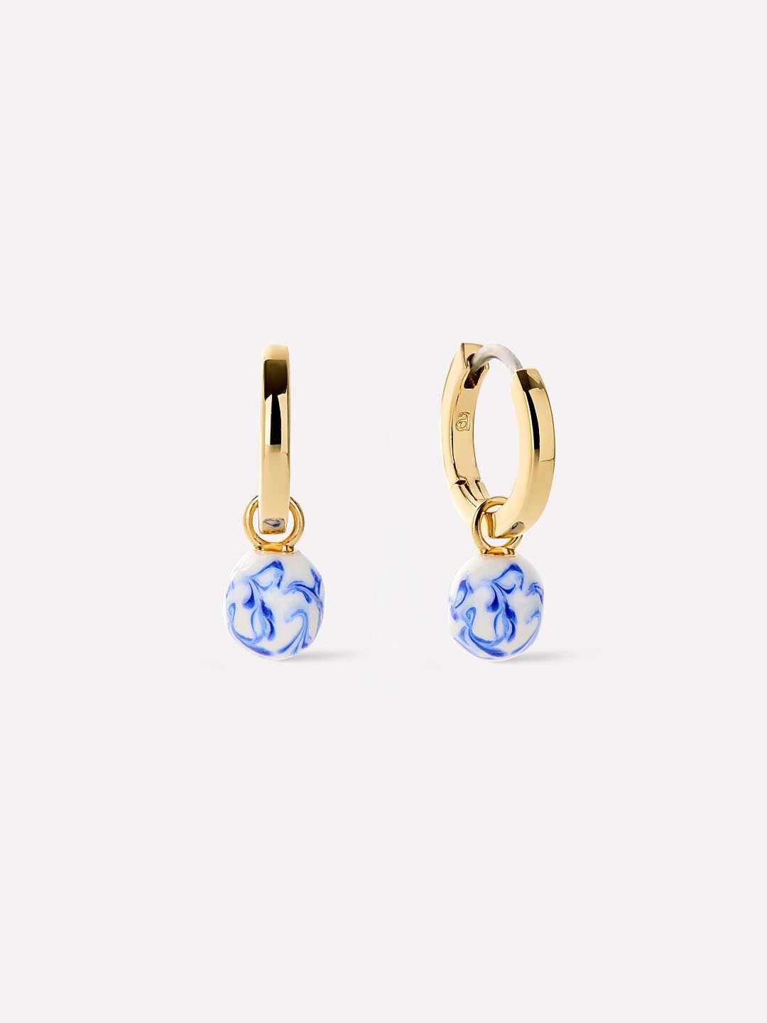 Lainey Marble Blue Gold Drop Earrings, GOLD, hi-res image number 0