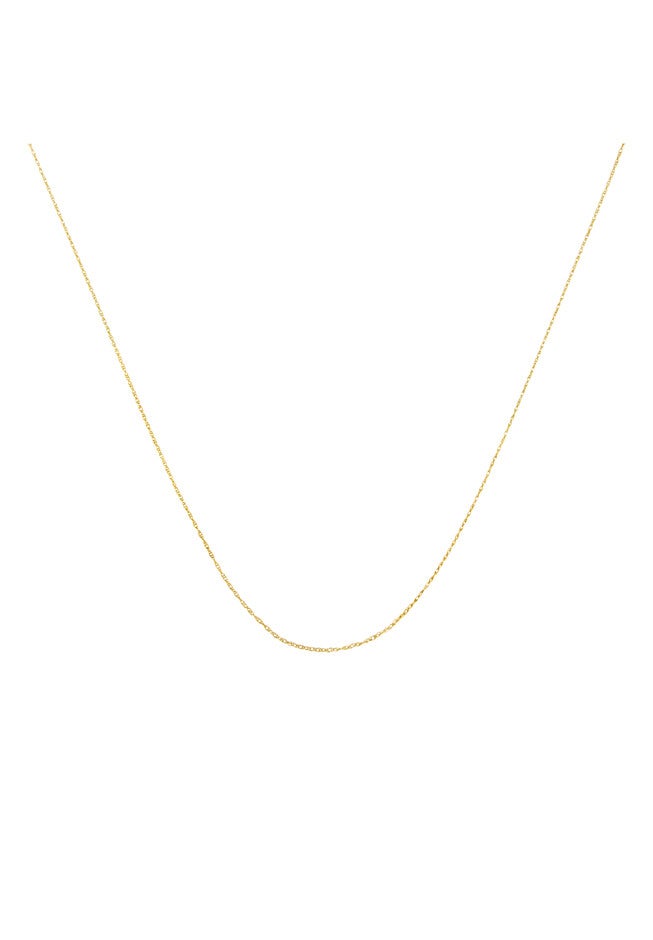 Solid Yellow Gold Slim And Dainty Unisex Rope Chain Necklace 18 inches, YELLOW GOLD, hi-res image number 0