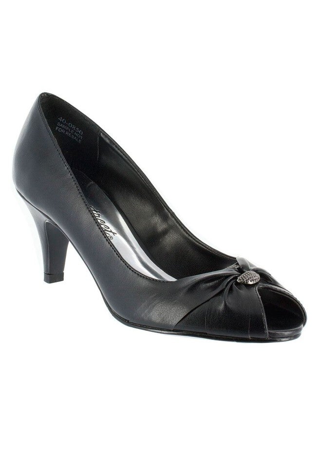 Sunset Peep toe Pump by Easy Street®, BLACK, hi-res image number null
