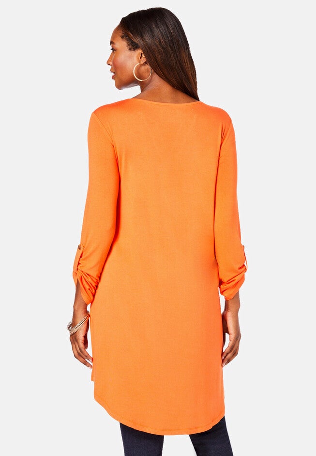 Notch-Neck Ultra Femme High-Low Tunic, , on-hover image number 1