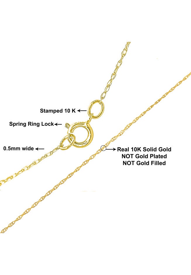 Solid Yellow Gold Slim And Dainty Unisex Rope Chain Necklace 18 inches, , on-hover image number 1