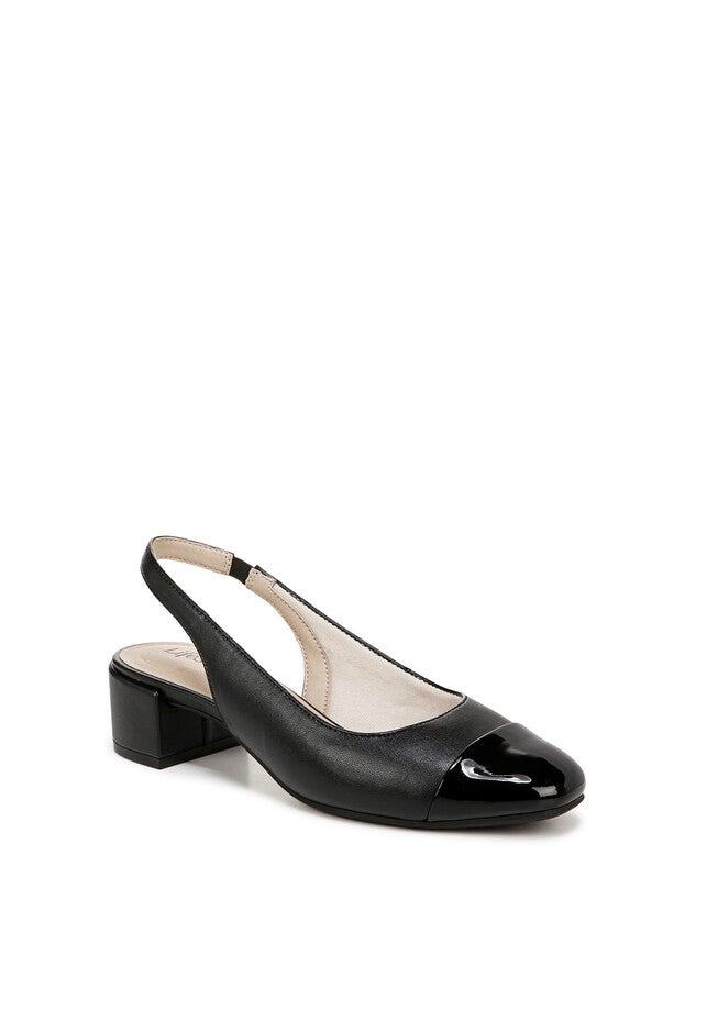 Becoming Slingback Heel, BLACK FAUX LEATHER, hi-res image number null