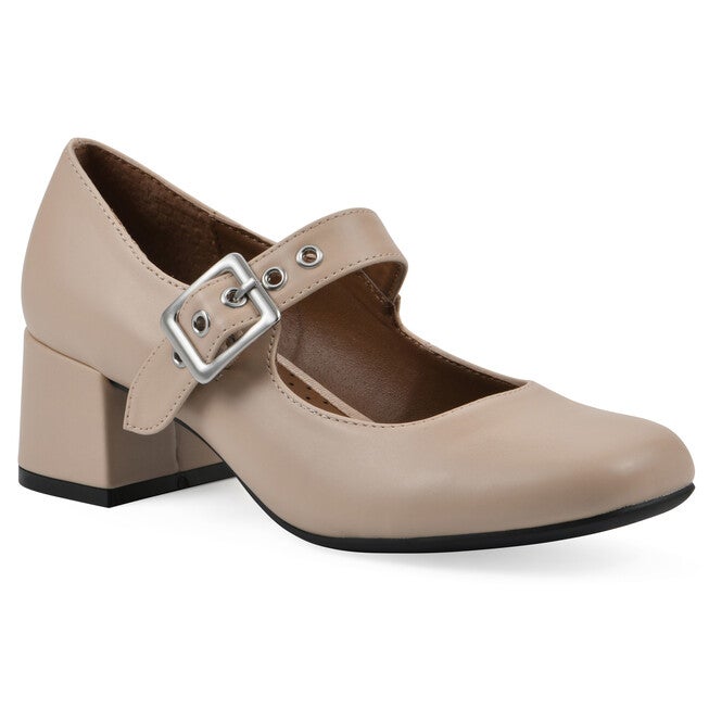 Lasso Mary Jane Block Heel Pump, NATURAL SMOOTH, hi-res image number null