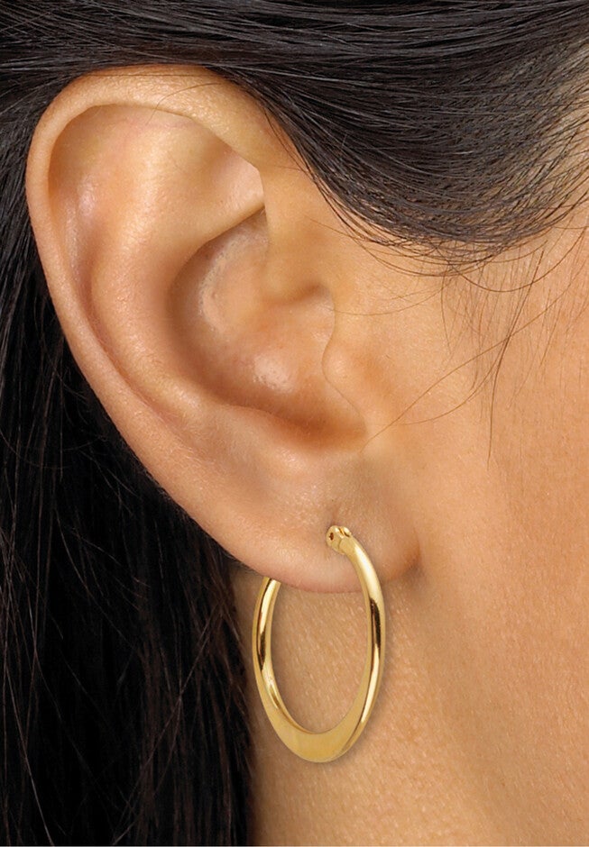 Yellow Goldtone 3 Pair Hoop Earrings Set, , alternate image number null
