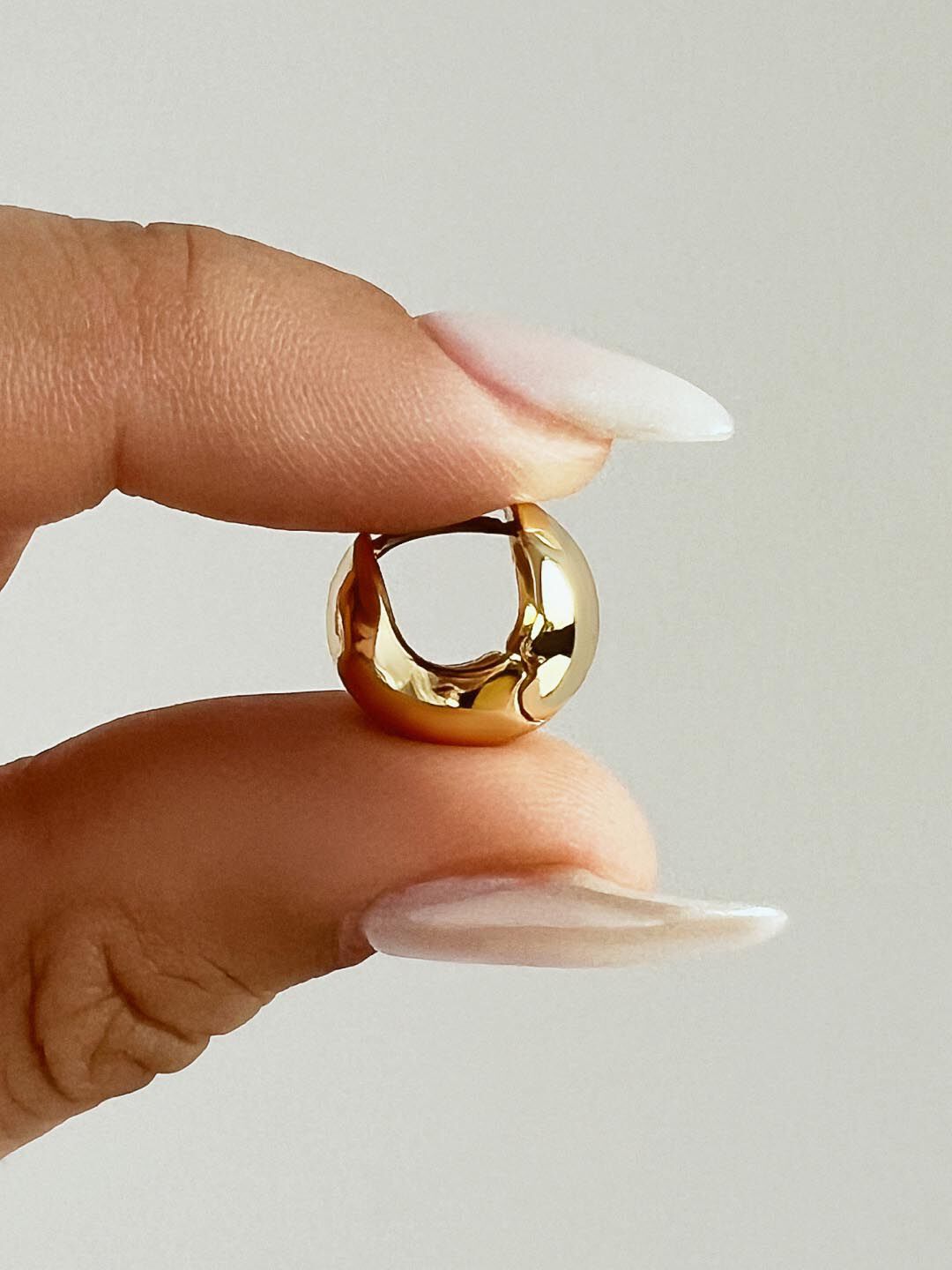 Mini Abby Hoop Earrings, GOLD, alternate image number 2