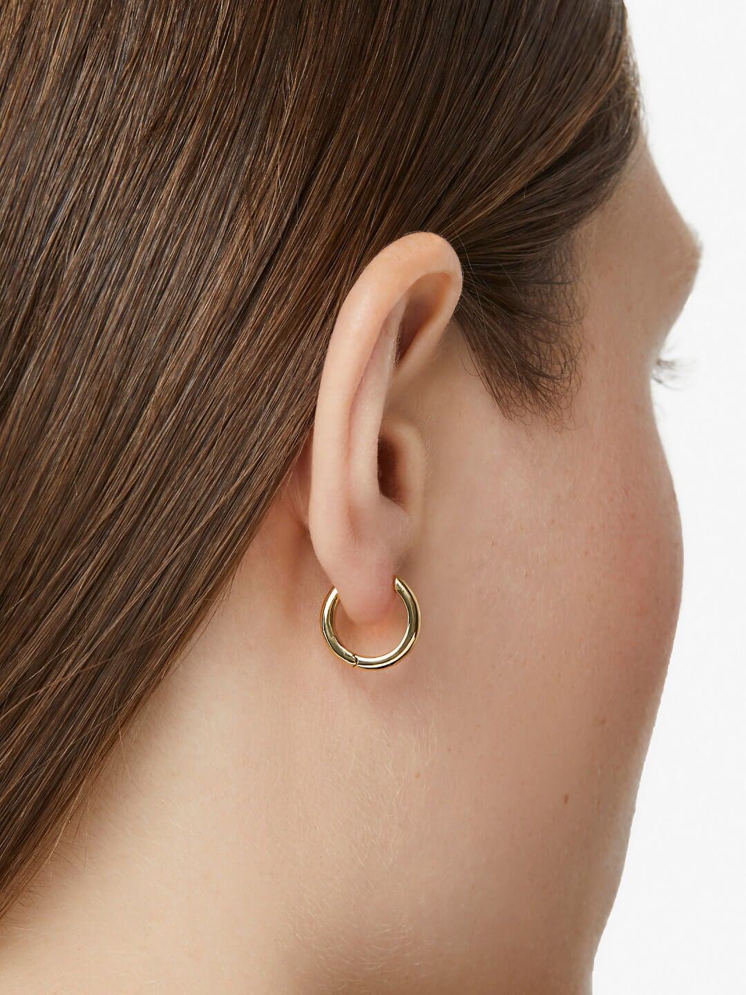 Asher Huggie Hoop Earrings, GOLD, alternate image number 3