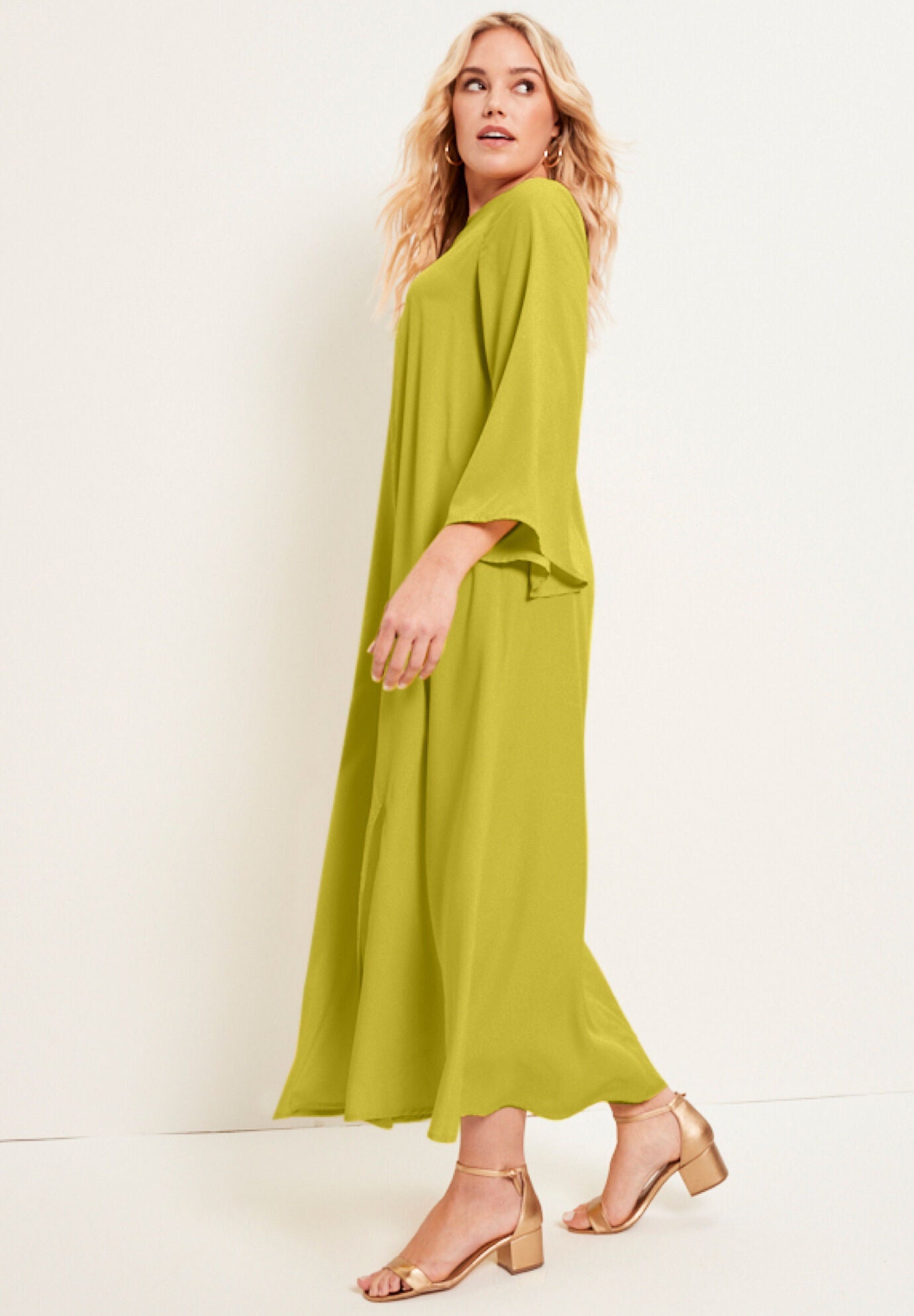 Bell-Sleeve Maxi Dress, , alternate image number 2