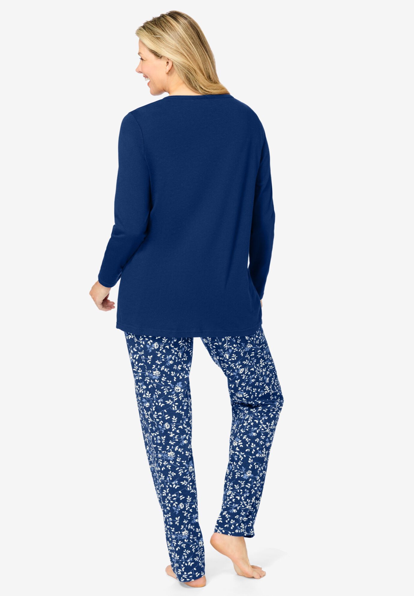 Henley PJ Set, CLASSIC RED IVORY, on-hover image number 1