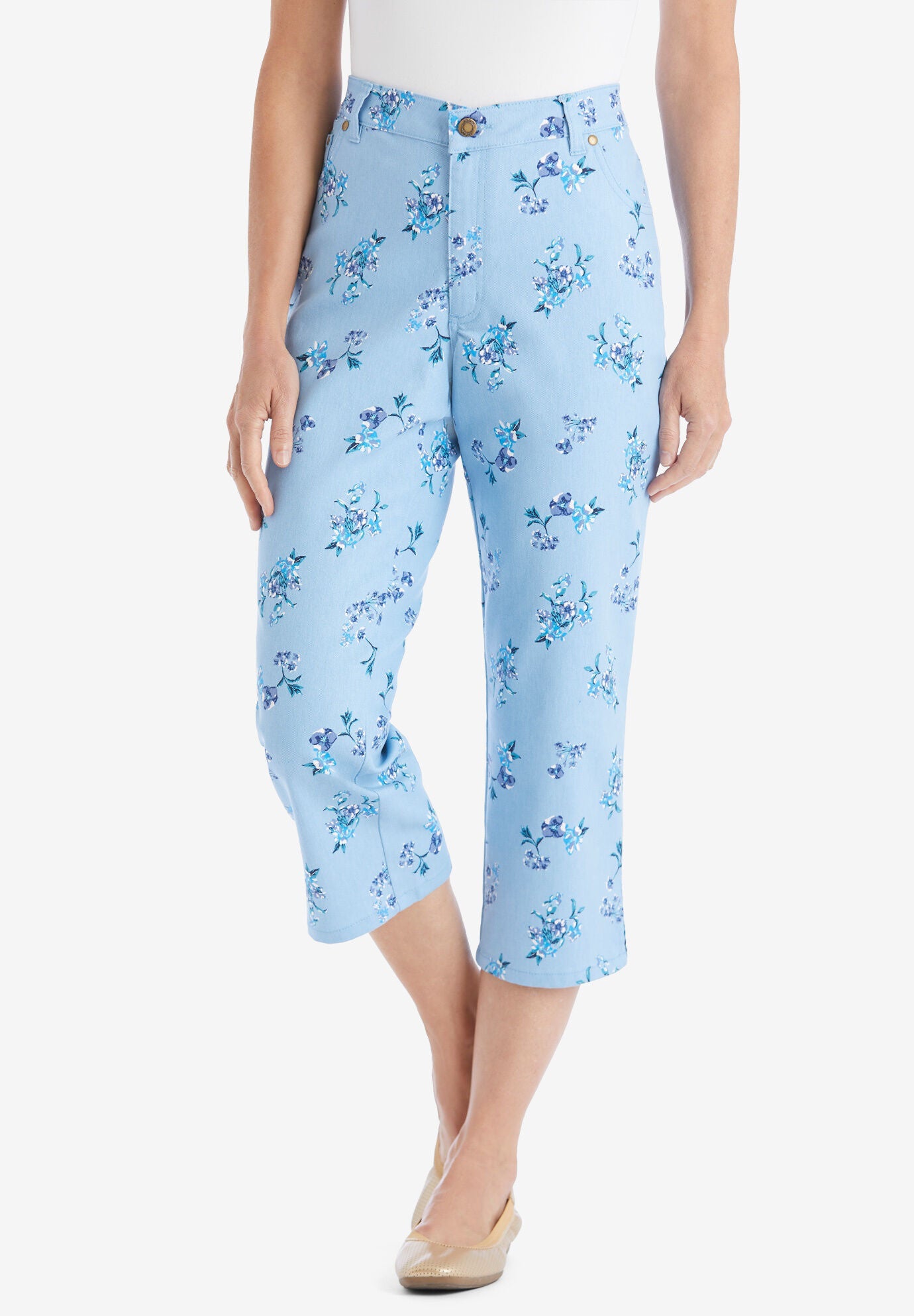 Womens stretch denim capris 2025