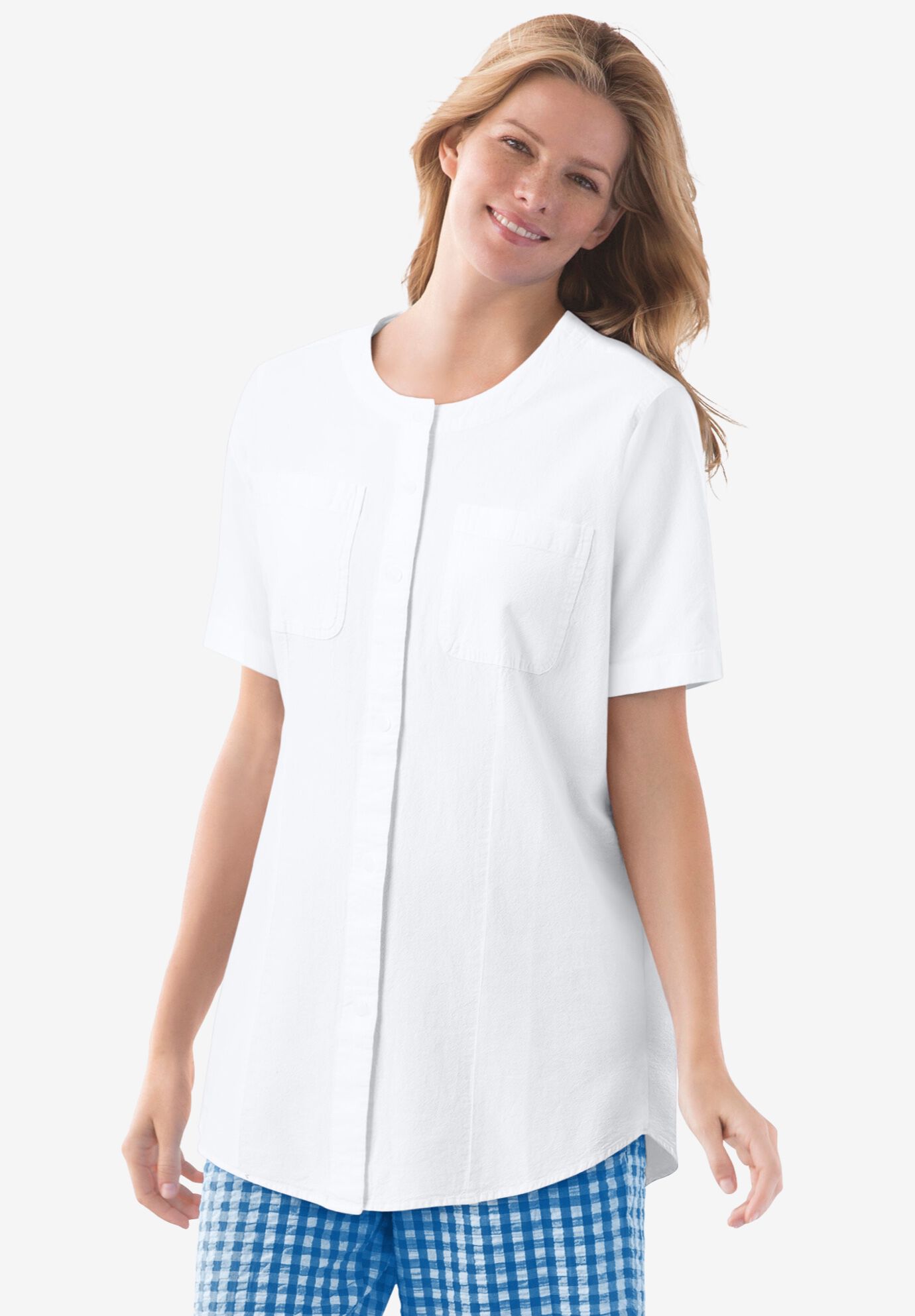 Short-Sleeve Crinkle Shirt