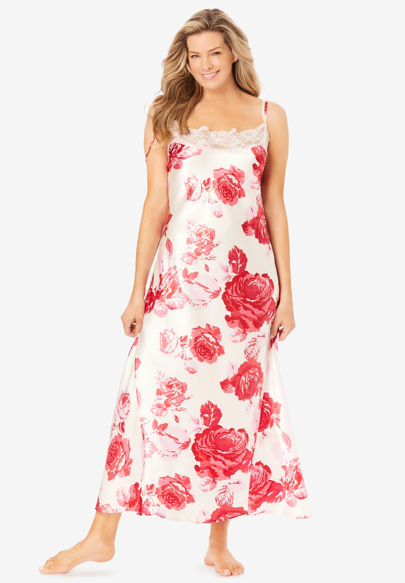 The Luxe Satin Long Peignoir Set Eloquii