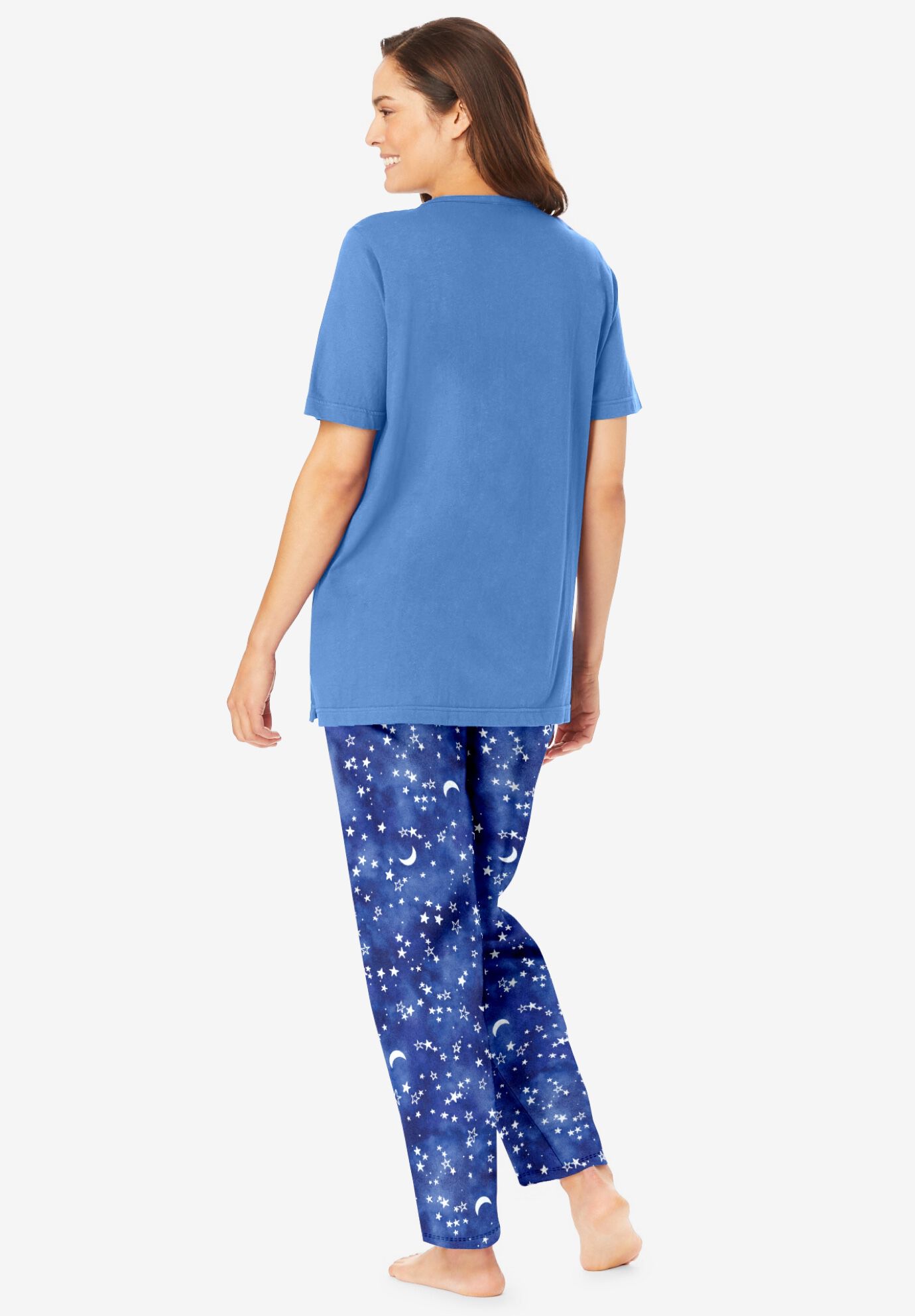 Graphic Tee PJ Set, FRENCH BLUE TIE DYE MOON, on-hover image number 1