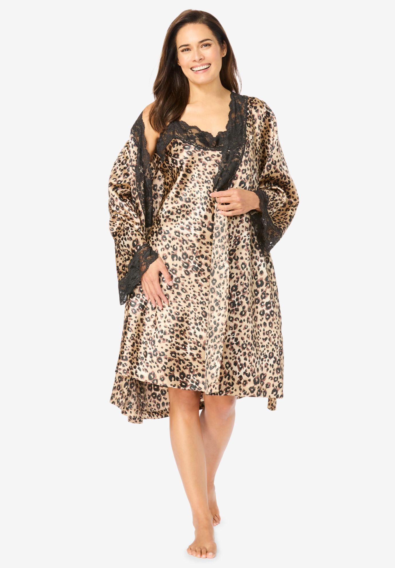 The Luxe Satin Short Peignoir Set