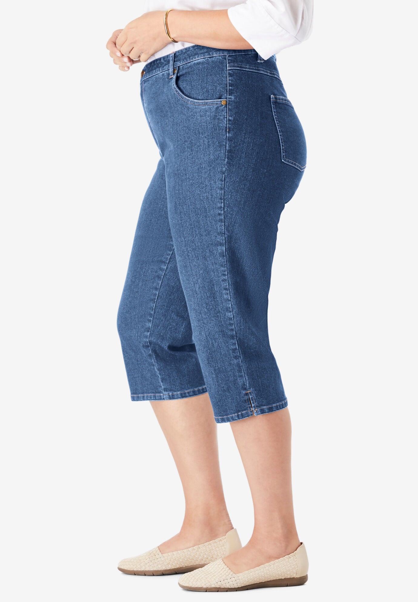 Womens stretch denim capris outlet