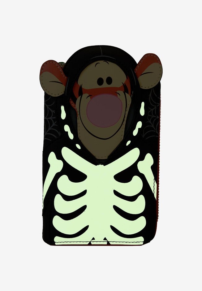 Loungefly x Disney Winnie The Pooh Tigger Skeleton Zip Around Wallet, BLACK, alternate image number 2