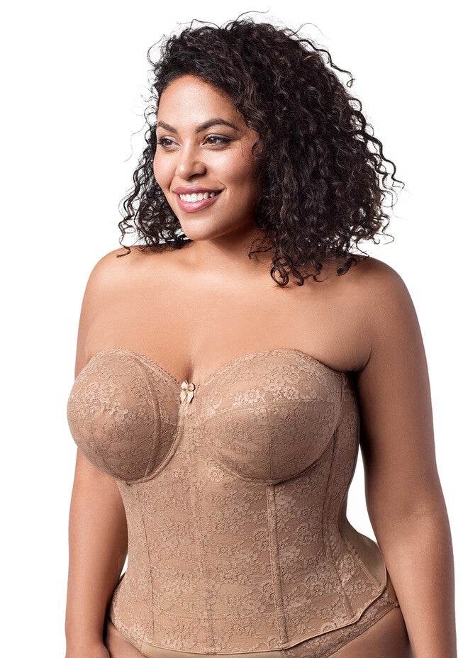 Make it Lace Strapless Longline 6621, MOCHA, hi-res image number 0