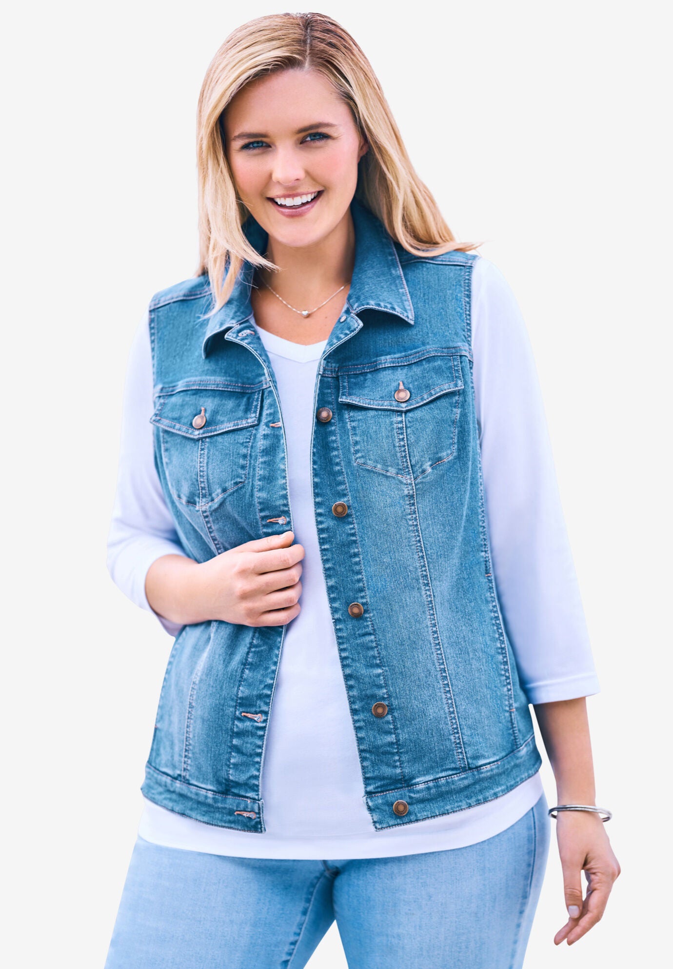 Stretch Denim Vest Eloquii