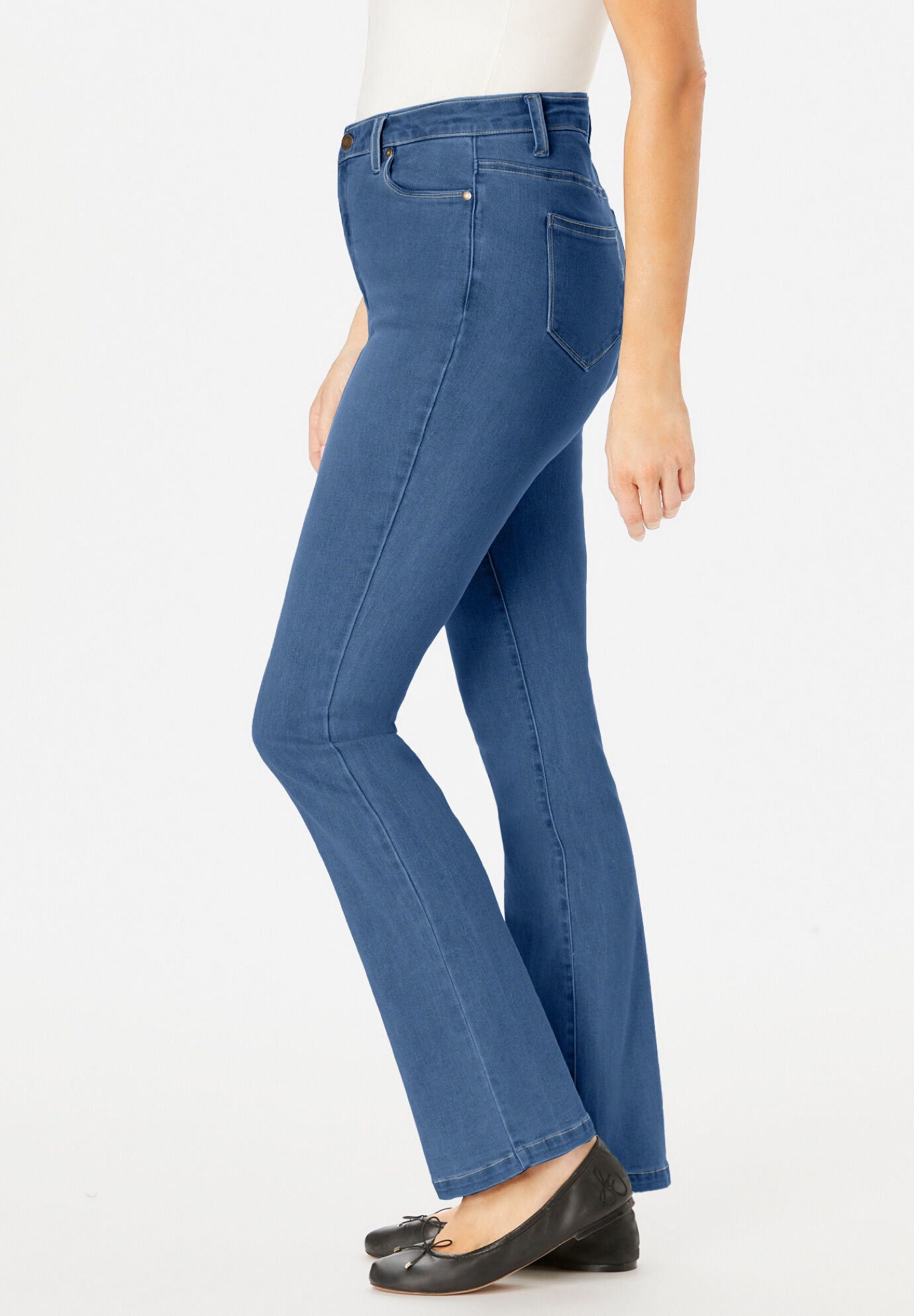 Bootcut Stretch Comfort Denim Five-Pocket Jeans, , on-hover image number 1