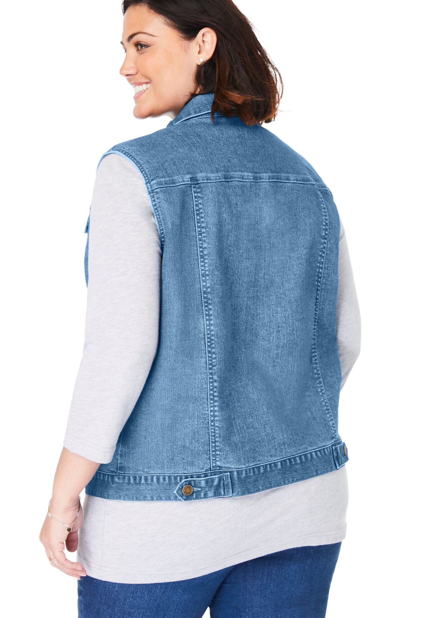 Stretch Denim Vest | Eloquii