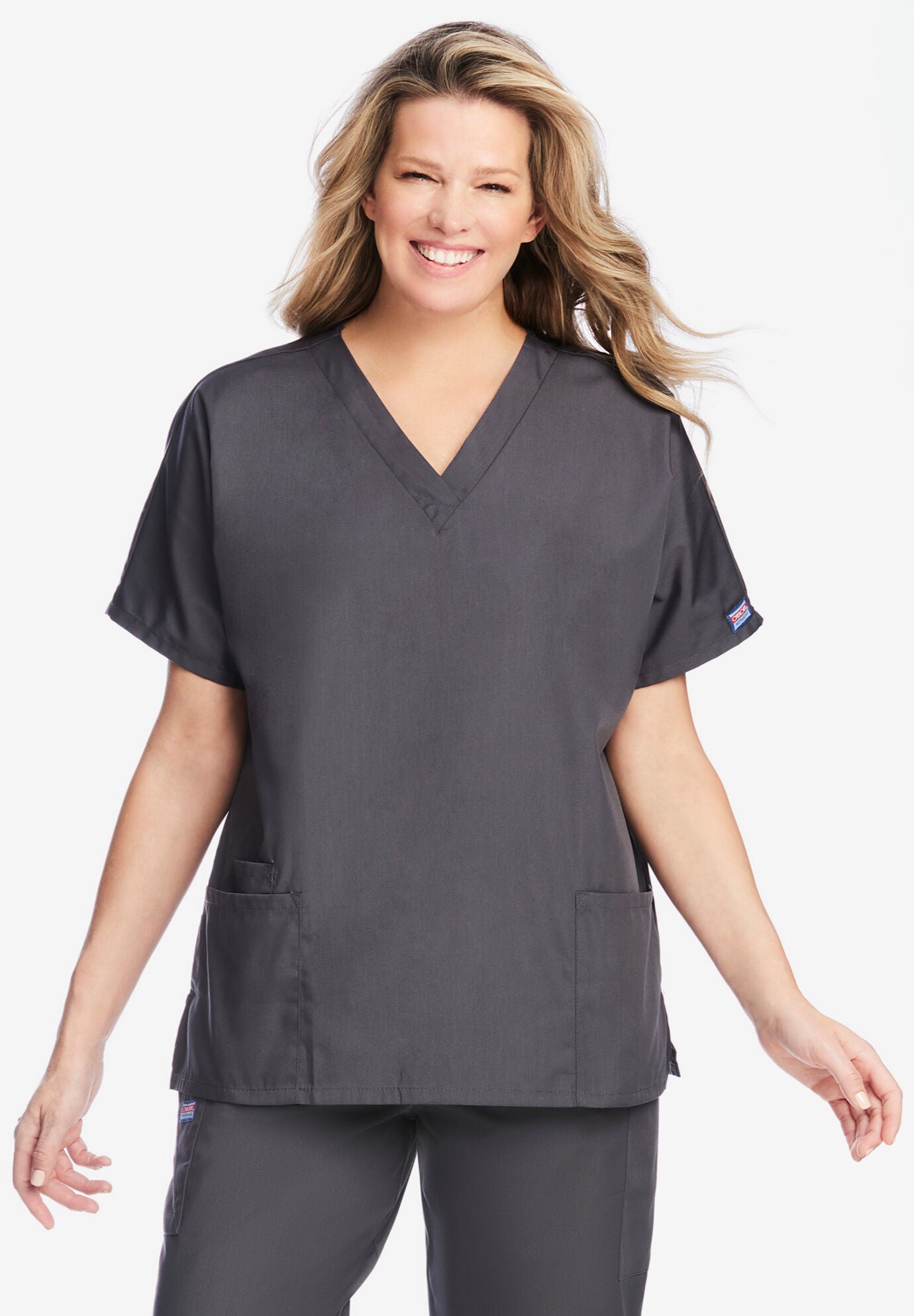 Traditional Classic V-Neck Scrub Top | Eloquii