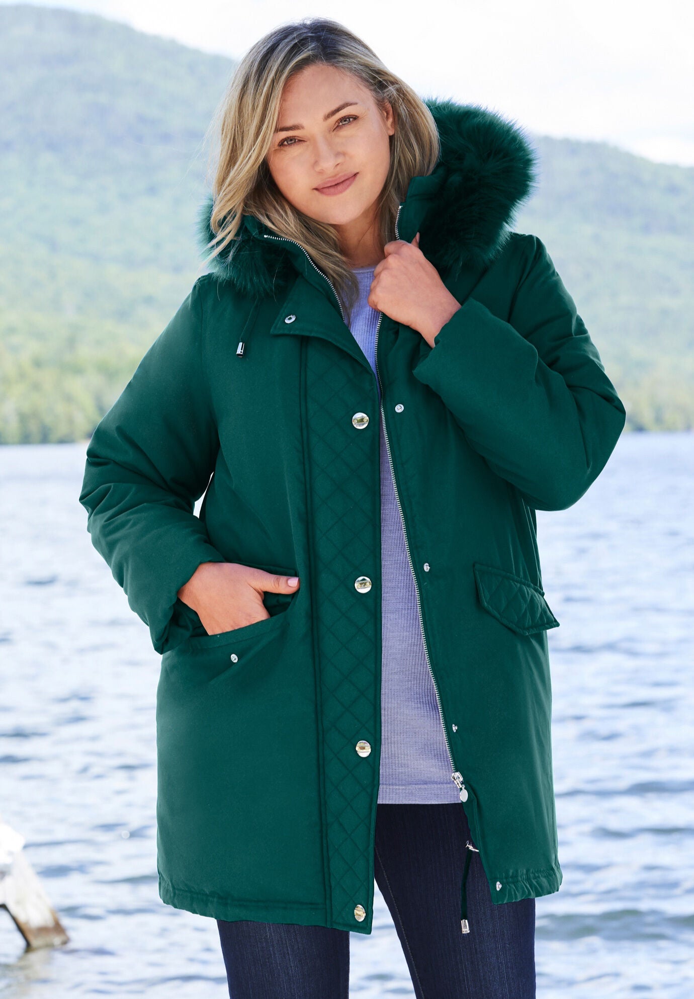 Emerald green parka clearance