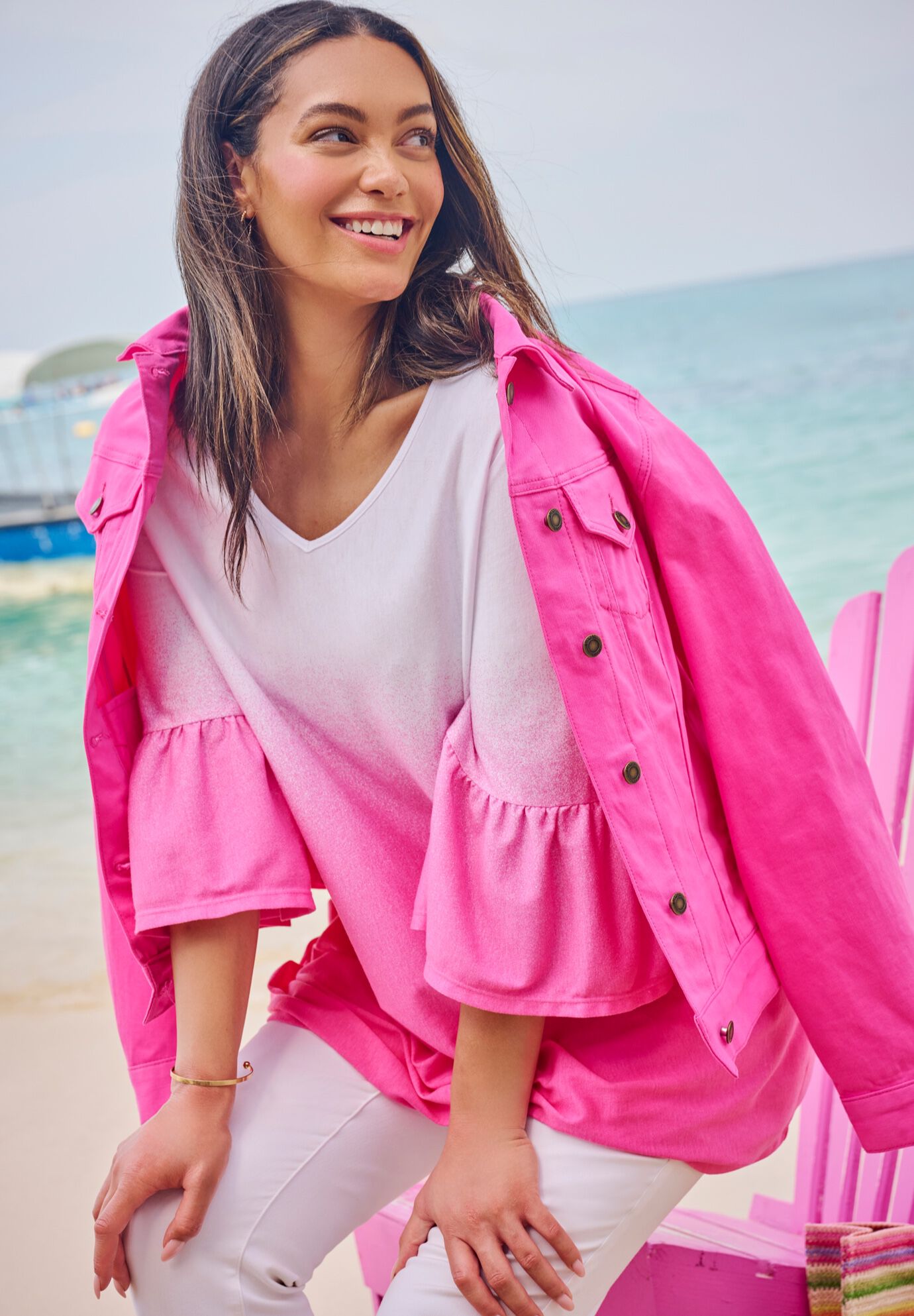 Stretch Denim Jean Jacket, , alternate image number 5