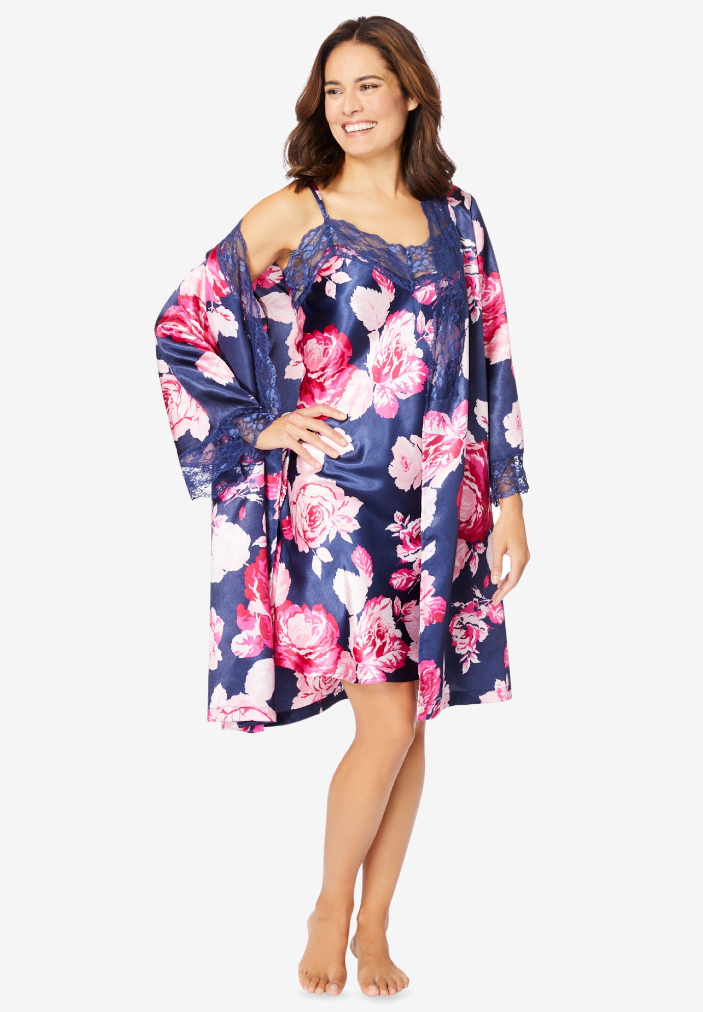 Plus size peignoir set short sales