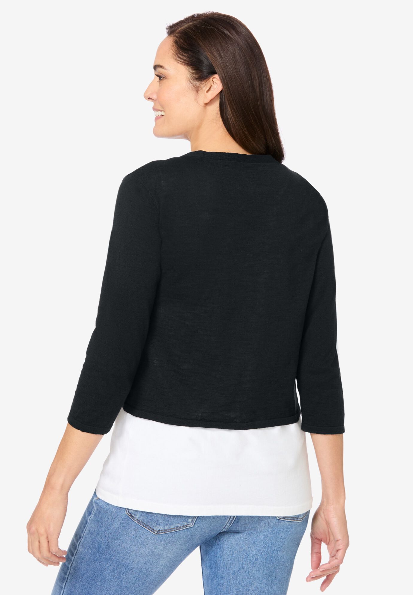 Versa-tie Cardigan, BLACK, on-hover image number 1