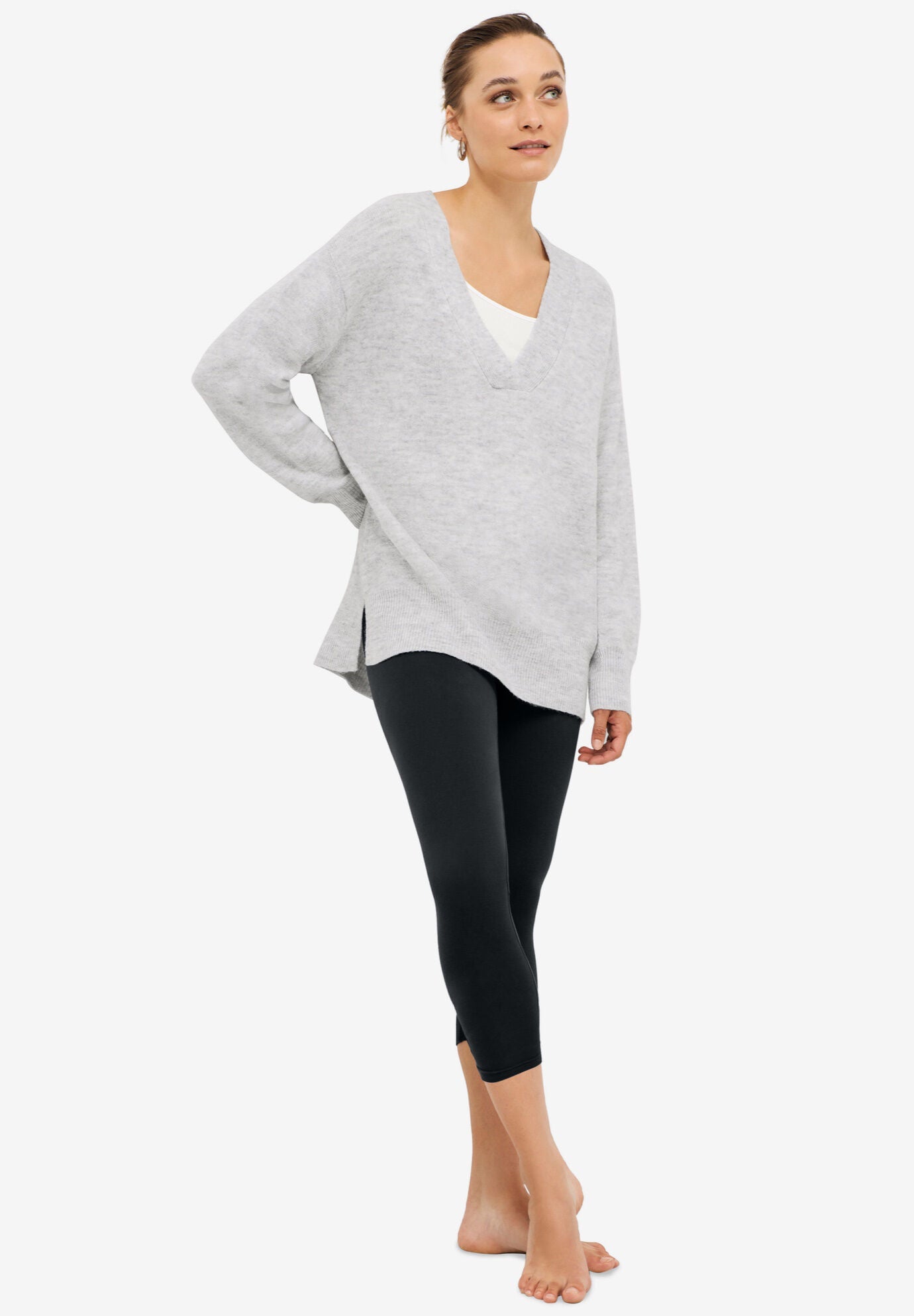 Cotton knit capri leggings hot sale