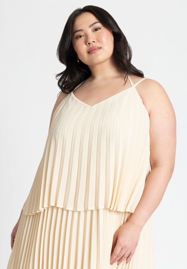 Pleated Layered Maxi Dress image number 3