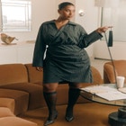 Asym Striped Shirt Dress image number null