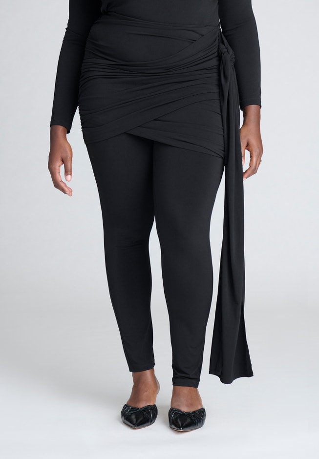 Draped Mini Skirt Legging image number 1